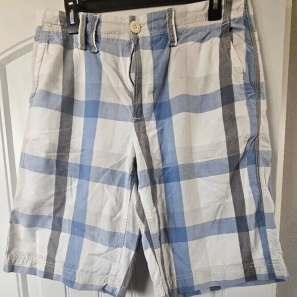 Urban Pipeline Other - Urban Pipeline Blue/White/Grey Plaid Cargo Shorts (Size 32)